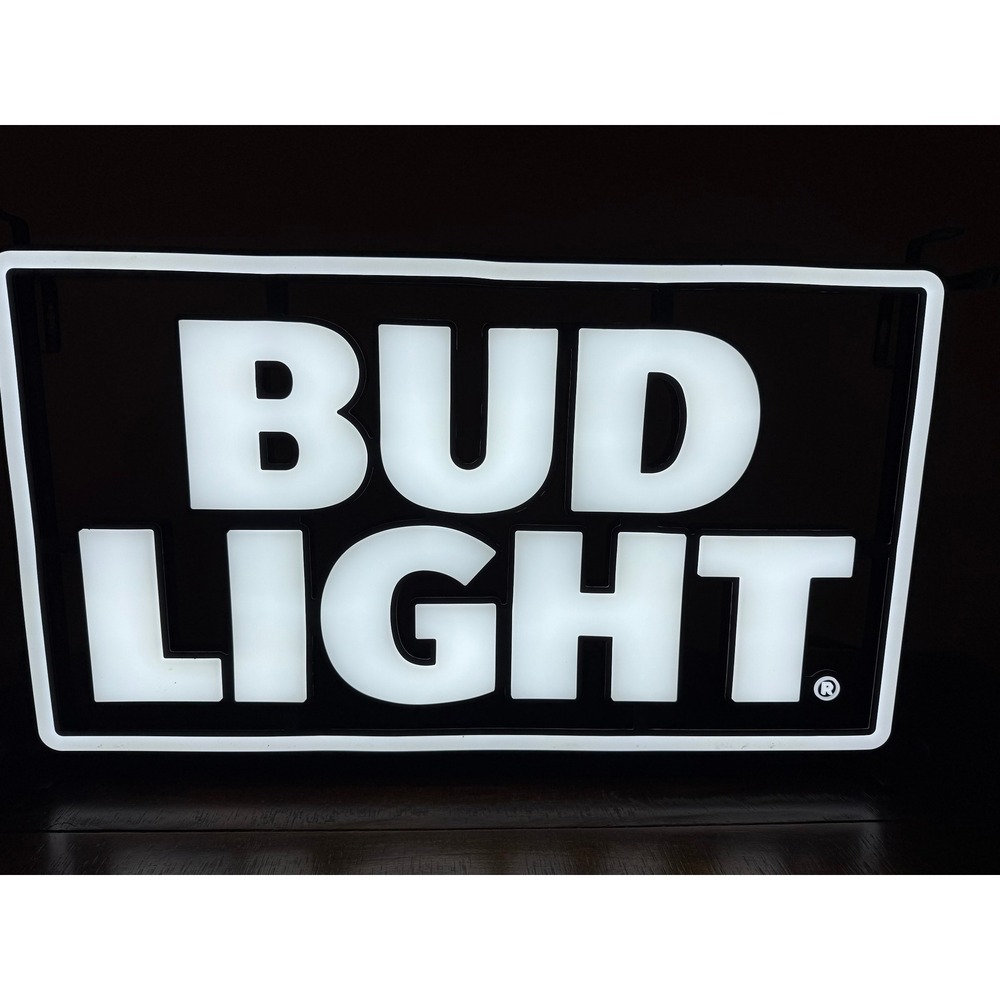Bud Light Neon Sign Bar Man Cave Game Room Decor LED Light Up